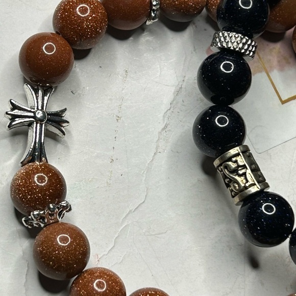 Goldstone & Blue Goldstone Bracelet Set - Picture 2 of 3